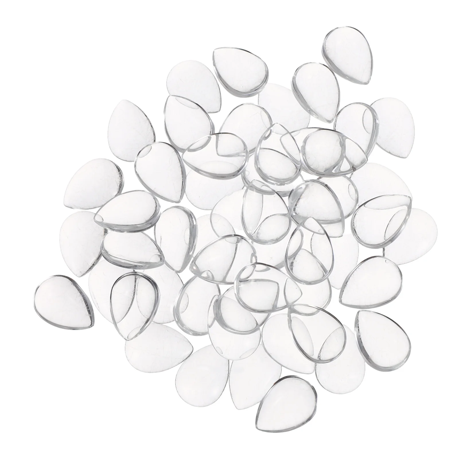 

50Pcs Glass Nail Display Beads Transparent Waterdrop Shape Nail Polish Color Chart Clear Nails Display Tools Art Practice Bead