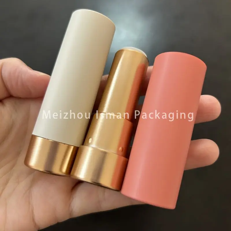 

50Pcs wholesale empty new round matte white pink lipstick tube cosmetic packaging lip balm container 12.1mm