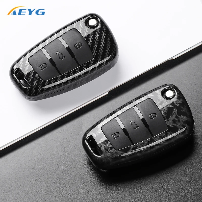 ABS Carbon Fiber Car Key Case Cover For Audi A1 A3 A4 8P 8L 8V A5 B6 B7 A6 A7 C5 C6 Q3 Q5 Q7 4F S3 S4 S6 RS3 TT Shell Fob view 4