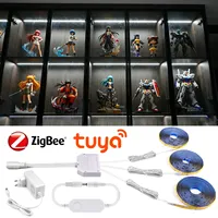 Single Color Zigbee Controller for COB LED Strip Light 12V Tuya Smart Life APP Control Dimming RA90 Multi Layer Cabinet Lighting