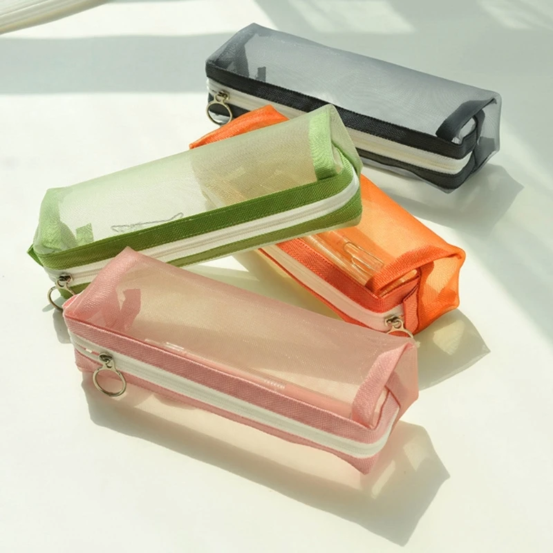 Fashion Clear Travel Toiletry Bag Pencil Storage Box for Teens College Students