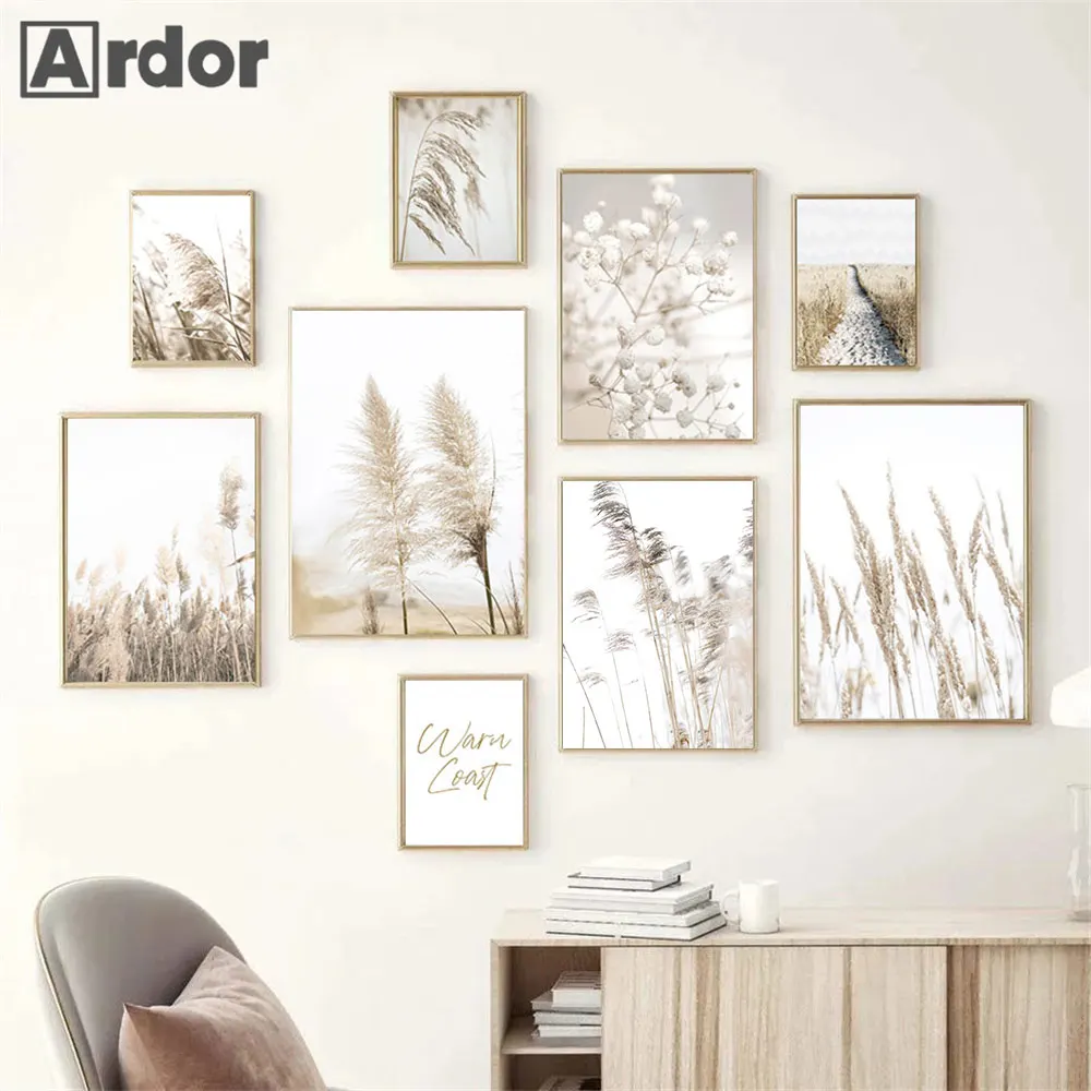 Nature Landscape Wall Art Poster Painting Reed Canvas Picture Dried Grass Print Nordic Wall Posters Living Room Home Decoration