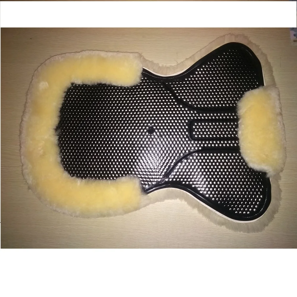 

Custom Made Saddles Pads Gel Silicon Anti-slip Sheepskin Saddle Pad Prevents Sore Backs for Horses Black