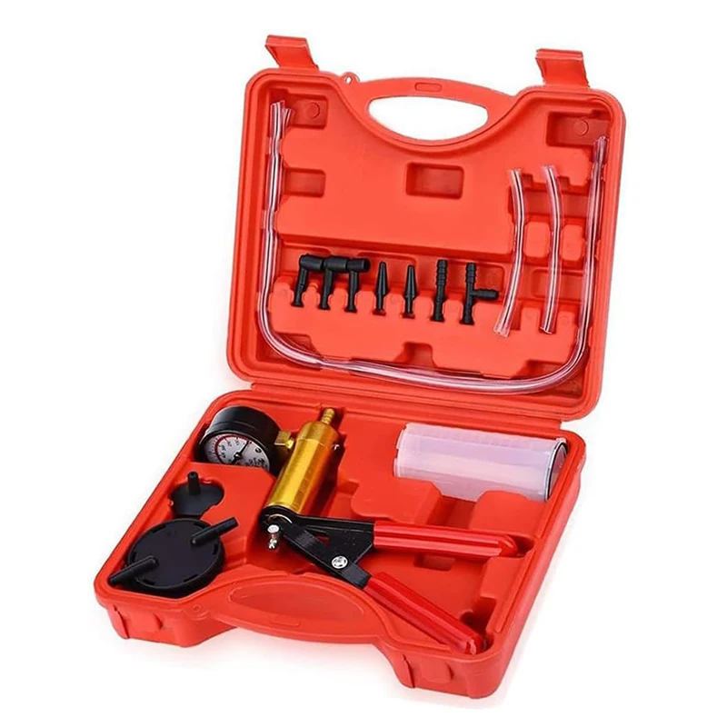 

Hand Held Vacuum Pump Tester Brake Bleeder Kit Brake Clutch Fluid Bleeding Tool Set with Adapters for Motorcycle Automotive tool