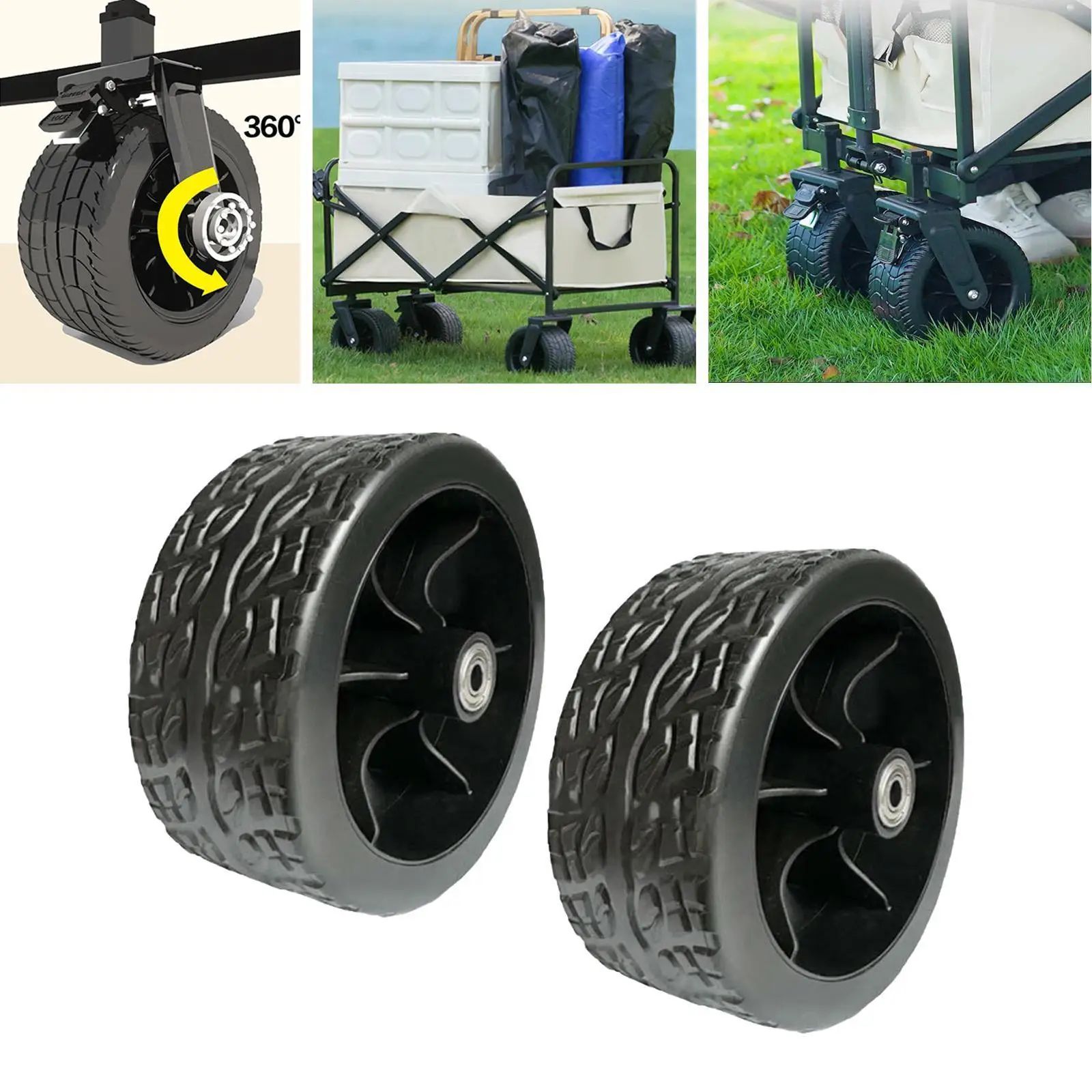 Фото Противоскользящая складная шина для ремонта колес кемпинговых тележек, пляжных тележек, газонокосилок, садовых прицепов и хозяйственного инвентаря