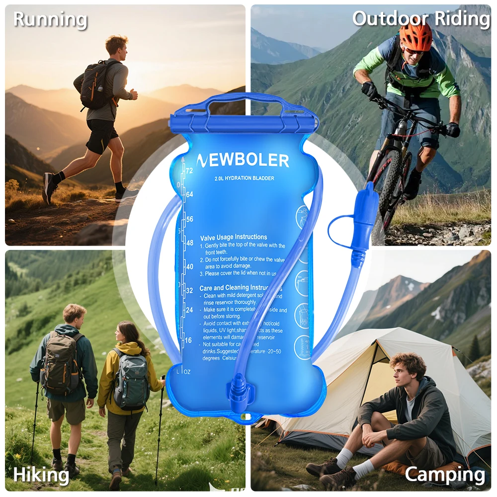 NEWBOLER Wasserbeutel Reservoir Wassernachfüllbeutel Aufbewahrungsbeutel Ohne Bisphenol 1L 1,5L 2L 3L Lauf-Sport-Tankrucksack – Detail 1