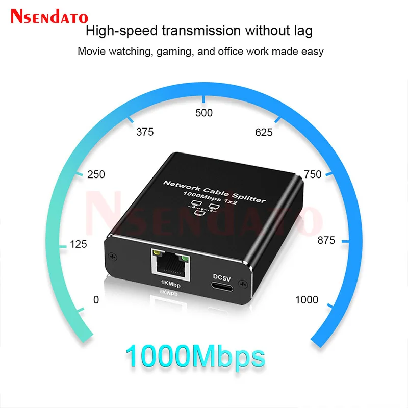 Network Gigabit 1000Mbps RJ45 Splitter 1 to 2 3 4 Ethernet Adapter Lan Connector Switch Coupler Extender for PC Laptop TV Router