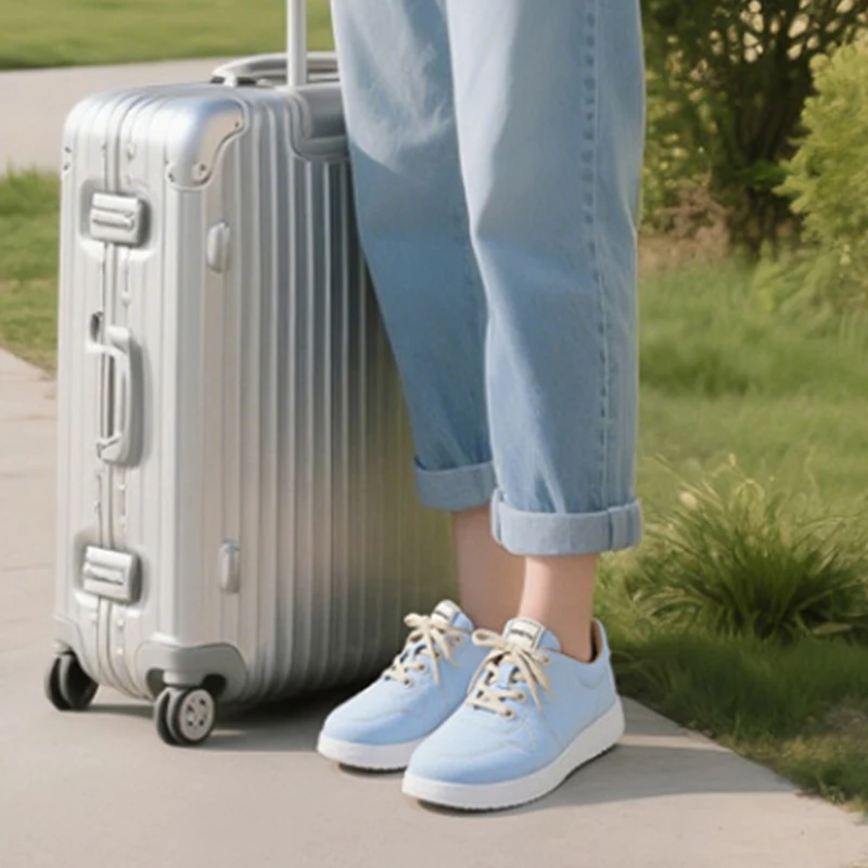 

Navy Canvas Platform Sneakers For Women Casual Lace Up Low Top Shoes With Thick White Sole Comfortable Daily Walking Footwear