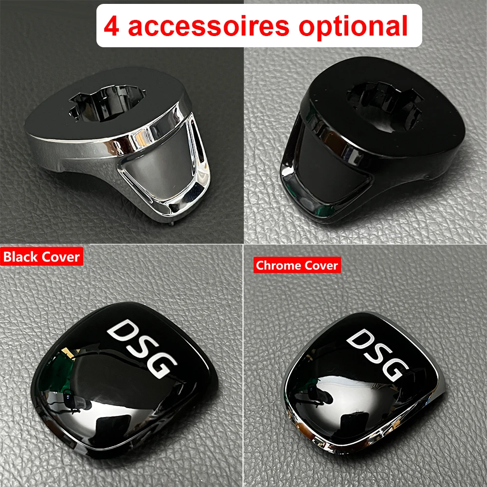 For Skoda Octavia Superb Fabia Yeti DSG Gear Shift Knob PU Leather Side Cover Interior Parts Car Accessories