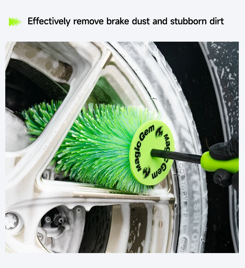 Magic Ge Autowaschbürste, Plüsch Premium Felgenbürste mit Rutschfestem Griff, Einfache Reinigung von Felgen, Speichen und Radnaben, Auto-Detailing – Detail 5