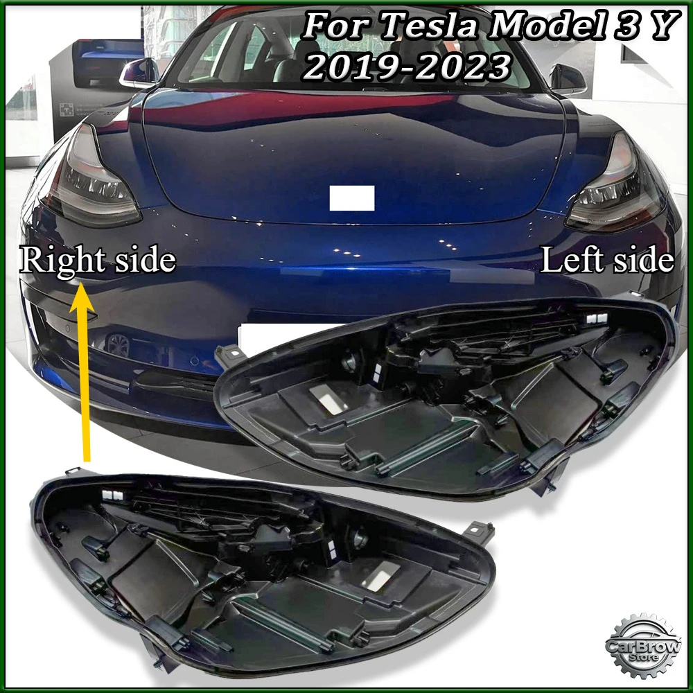 

Car Light Black Rear Shell For Tesla Model 3 Y 2019 20 21 22 2023 Headlamp Base Headlight Rear Shell Replace Headlight House