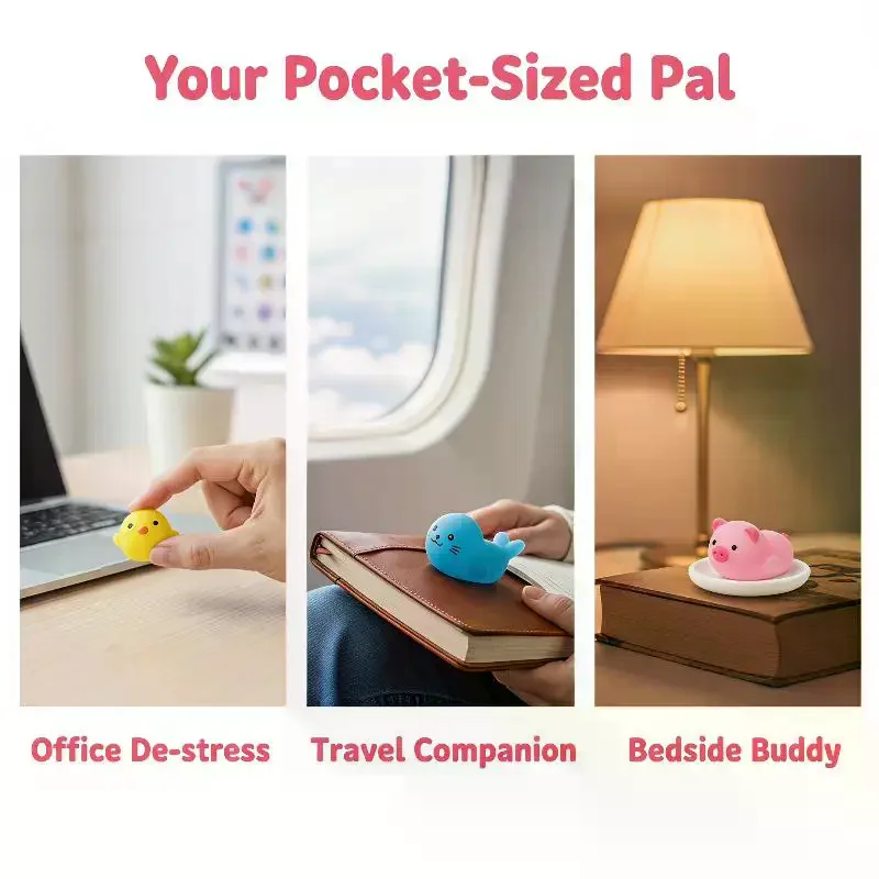 Kawaii Mochi Mini Squeeze Toys 10Pcs Soft Stress Relief Squishies for Kids Adults Holiday Stocking Stuffers
