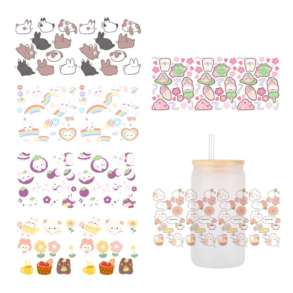 animal Cute cartoon DTF Sticker Cups Cool Personalize UV Wrap Transfer Sticker Custom Labels DIY Logo Selfadhesive Waterproof