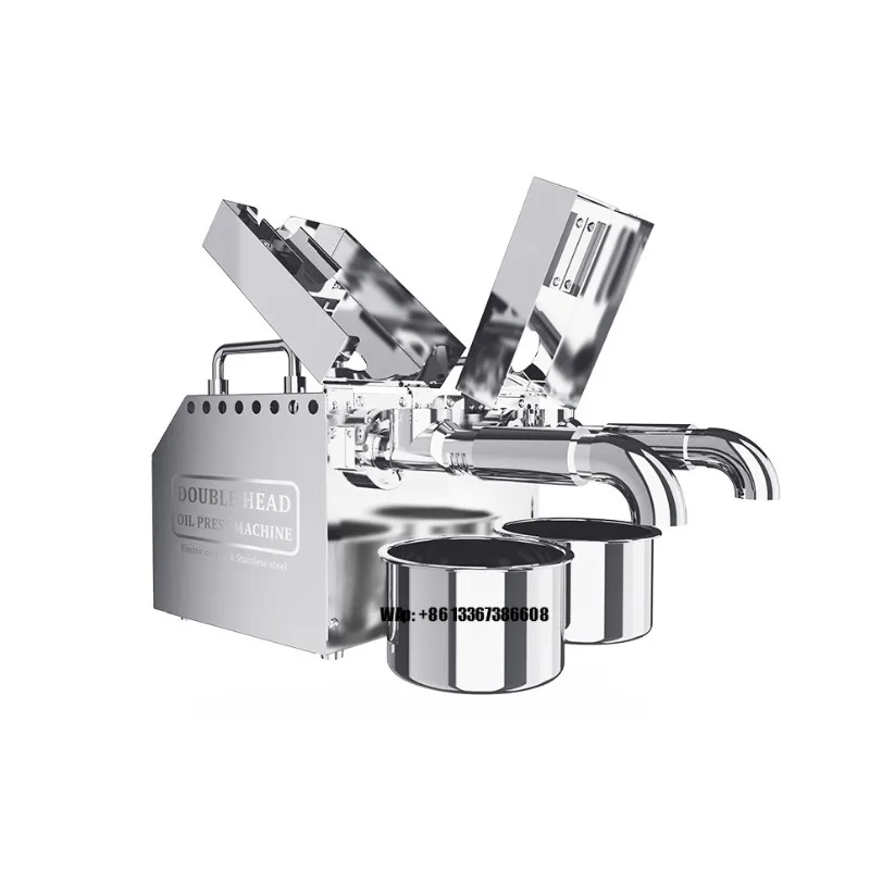 

Durable stainless steel double head press for peanuts, sesame seeds, rapeseed, suitable for home kitchens and shops