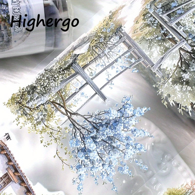 2m/Roll Tenement Transparent PET Tape Flower Masking Tape Crystal Ink Decorative Stickers Diary Scrapbooking Journal Stationery