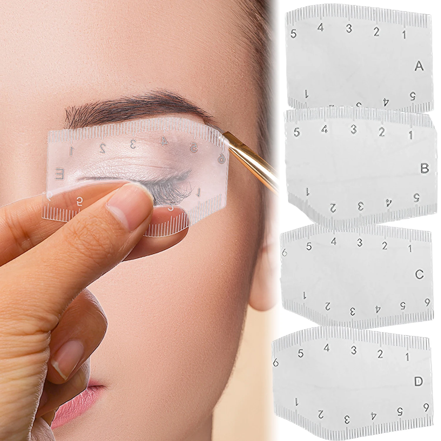 Plantilla moldeadora de cejas, 5 uds., moldeador de cejas instantáneo portátil, regla de dibujo para principiantes, herramientas de maquillaje de diseño rápido de cejas
