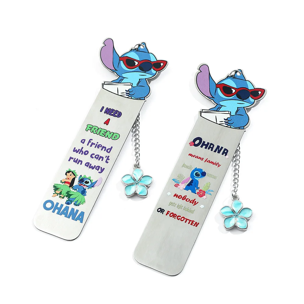 Segnalibri Disney Cartoon Lilo & Stitch Accessori per libri Segnalibri in metallo Raccogliere forniture di cancelleria Regali per bambini Kawaii Giocattoli