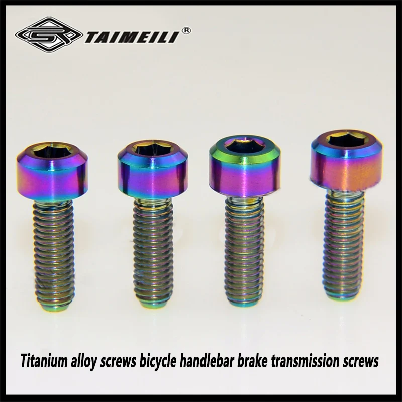4pcs titanium alloy screws M5x12/15/18/20/25mm bicycle handlebar brake transmission screws