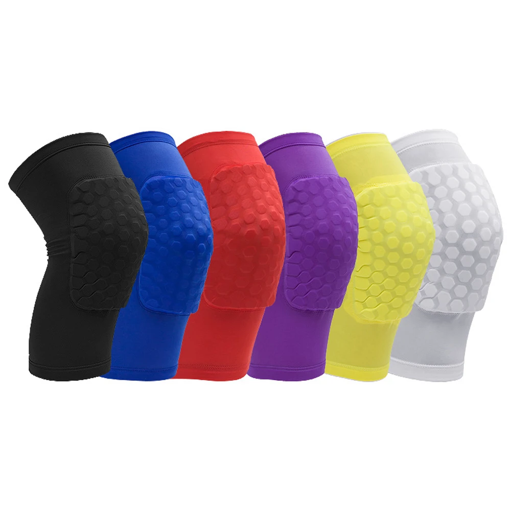 1 paar Waben Basketball Knie Pads Kurze Design Kompression Bein Ärmeln Kneepad Volleyball Schutz Brace Unterstützung – Detail 2