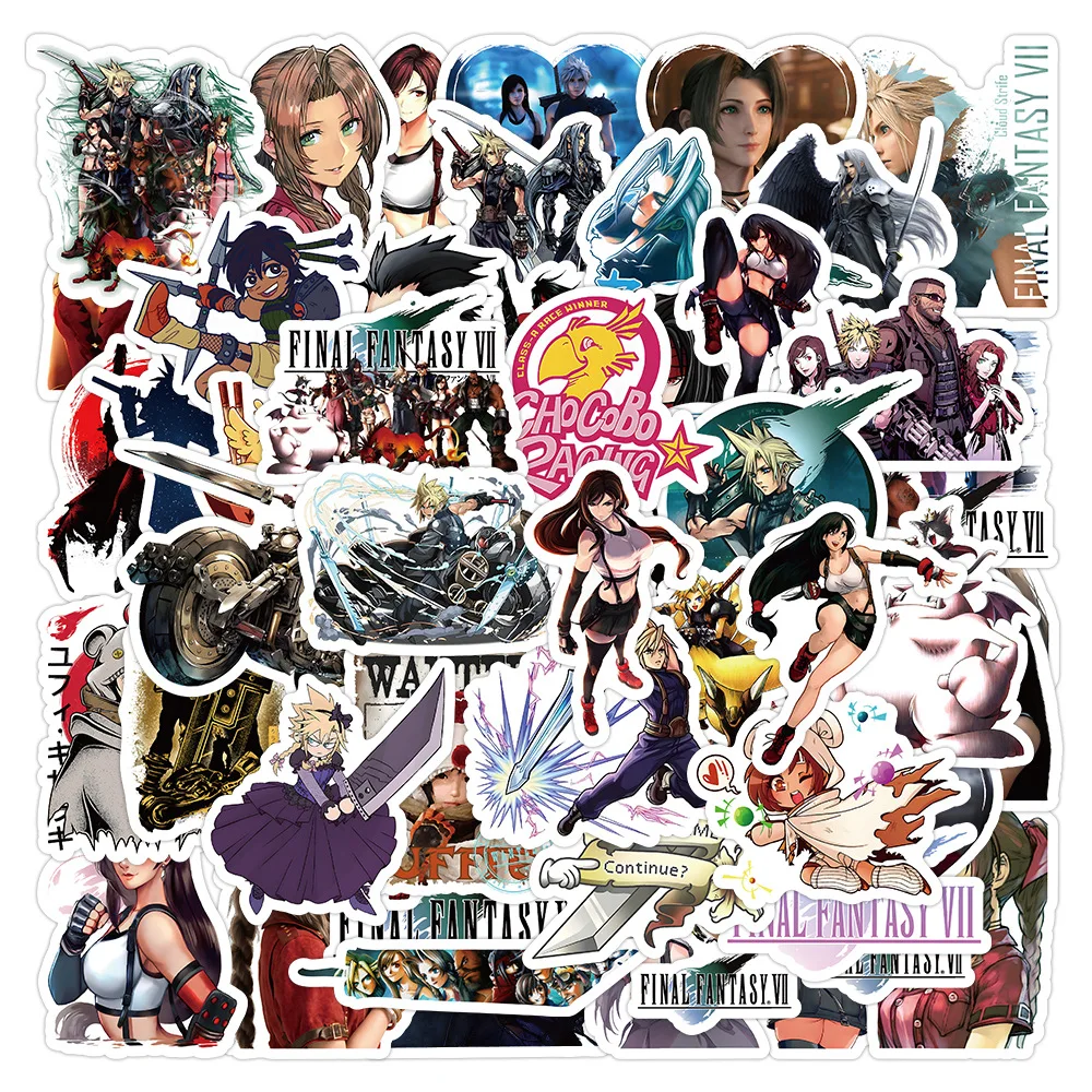 50pcs Game Final Fantasy Stickers for DIY Notebook Stationery Guitar Skateboard Phone Water Cup Luggage Waterproof Sticker