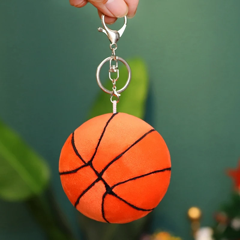 9CM Simulation Soccer Football Plush Stuffed Soft Ball Kids Toy Cute Bag Pendant Basketball Keychain for Children Presents