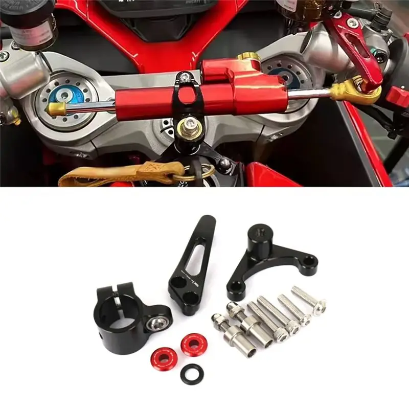 A96E-Motorcycle Damper Stabilizer Bracket Steering Mount Kit For Ducati Supersport 939 Supersport 950 2018-2025