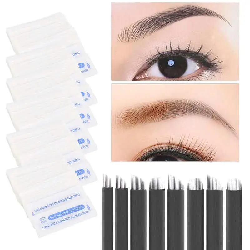 

50pcs Eyebrow Microblading Needles | For manual Pen | Semi-Permanent Makeup Blade