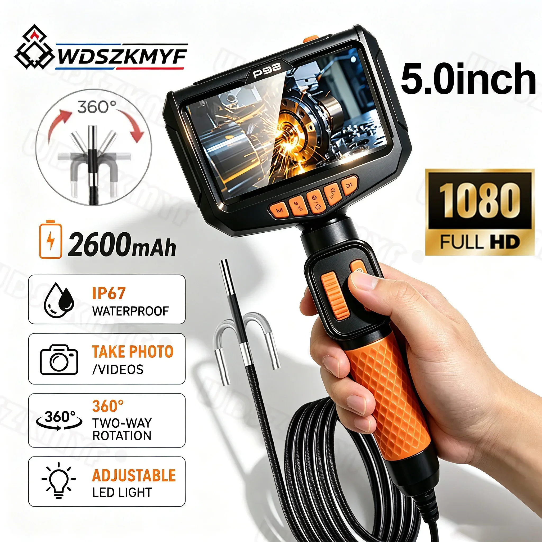 camera-endoscopique-articulee-360°-avec-ecran-de-5-pouces-objectif-de-60-mm-hd-1080p-inspection-automobile-etanche-ip67-camera-d'inspection-des-canalisations-pour-la-reparation-automobile