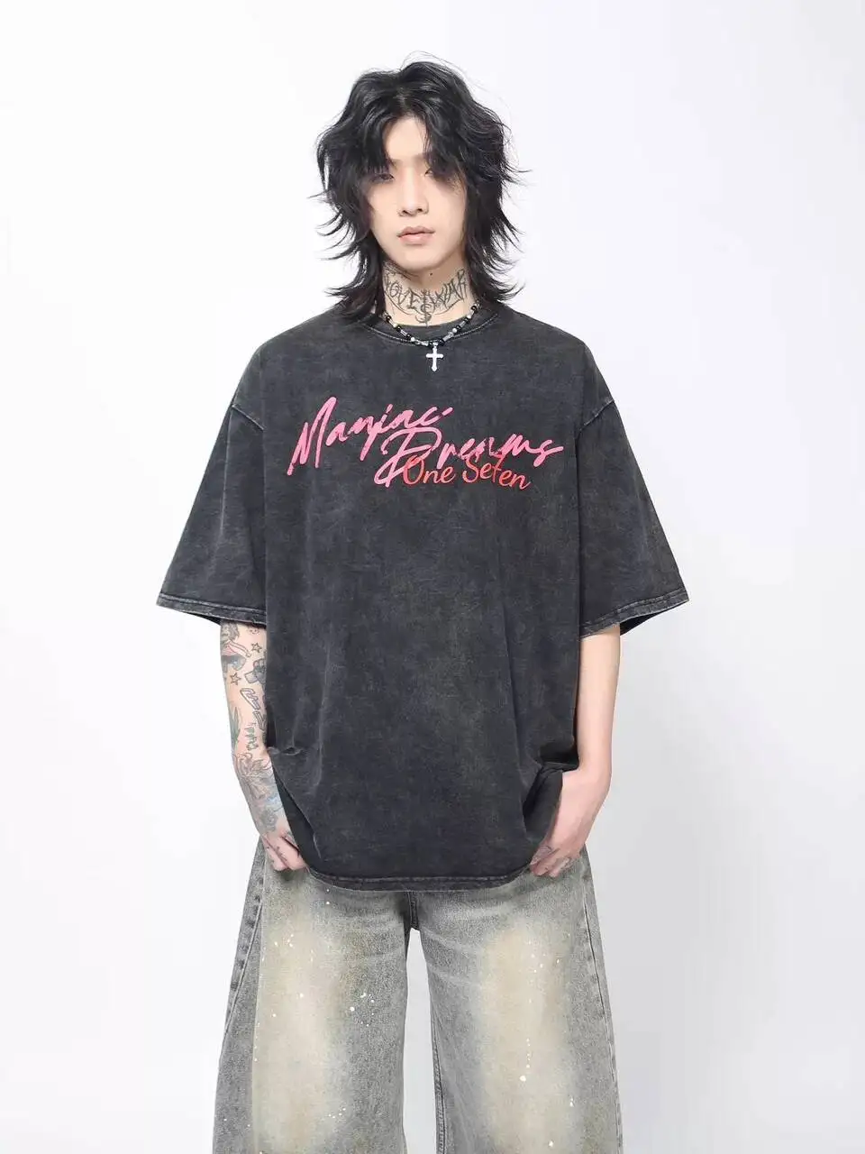 unisex T-shirts 2026 New American Printed Short Sleeve T Shirts Men Summer Loose Vintage Unisex Couple High Street Casual Tops