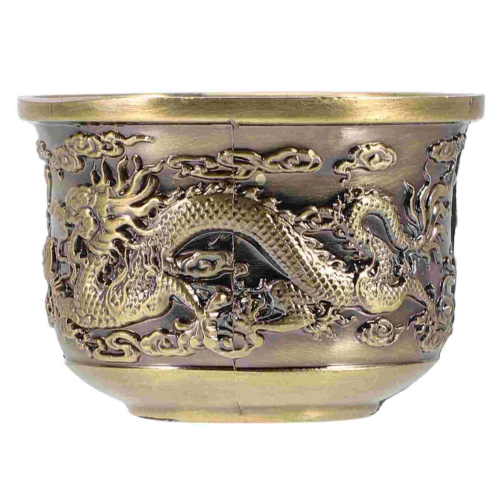 

Dragon and Easy to Hold Kungfu Teacup Gift Anniversaries Teaware Vintage Zinc Alloy Retro Beer Safe Use