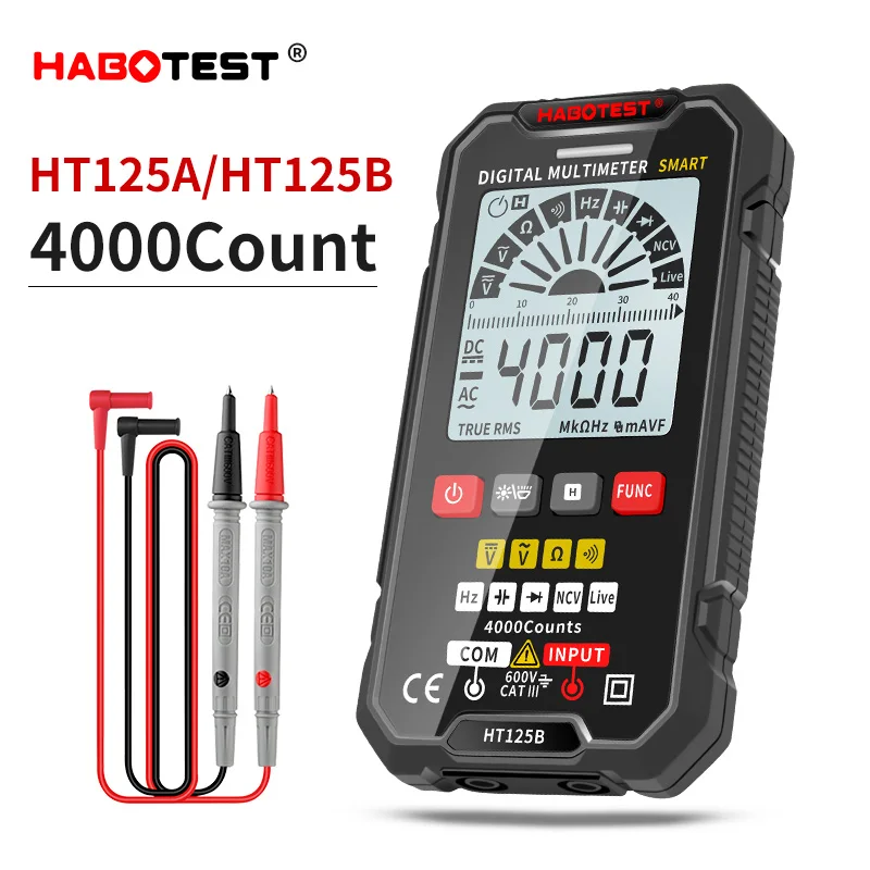 Habotest-multímetro Digital Inteligente Multímetro Profissional True Rms Testador de Eletricista dc ac Capacitância de Tensão Ohm hz Ncv