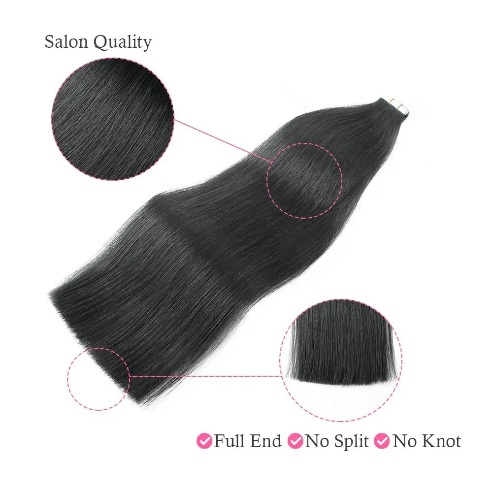 26 Inches Tape In Hair Extensions 100% Human Hair Adhesive Replaceable Seamless Skin Weft Tape 20/40pcs Straight Hair For Women