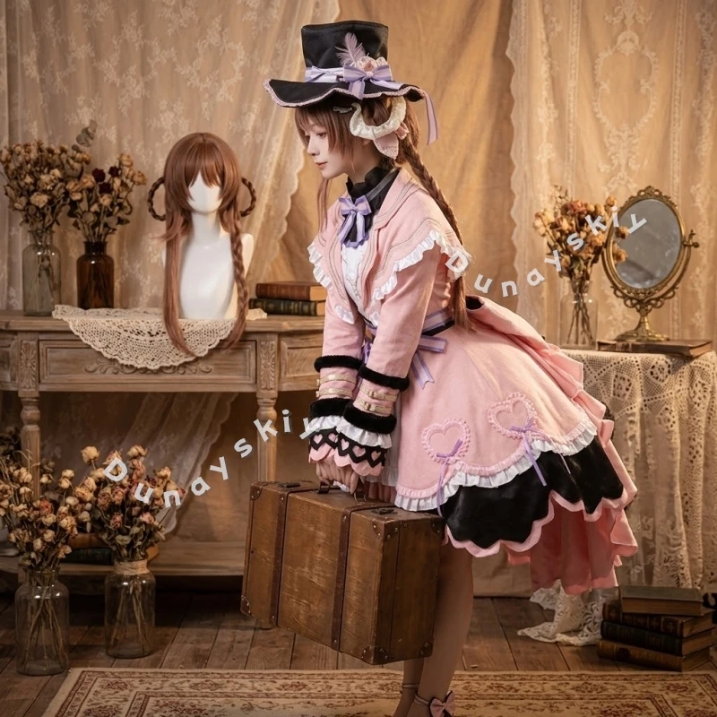 Eyjafjalla Cotton Lolita Velvet Little Witch Cosplay Costume Set Anime Game Arknights Women Dress Halloween Carnival Party Outfi