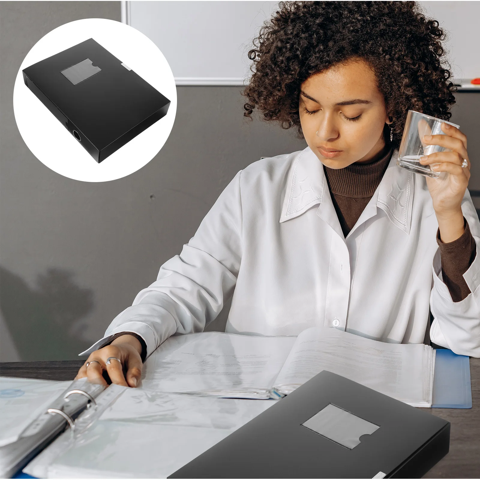 Organizador de almacenamiento de escritorio multifunción, organizador de papel de oficina resistente al desgaste para uso diario, estuche de archivo de escritorio para estudio doméstico, 2 uds.