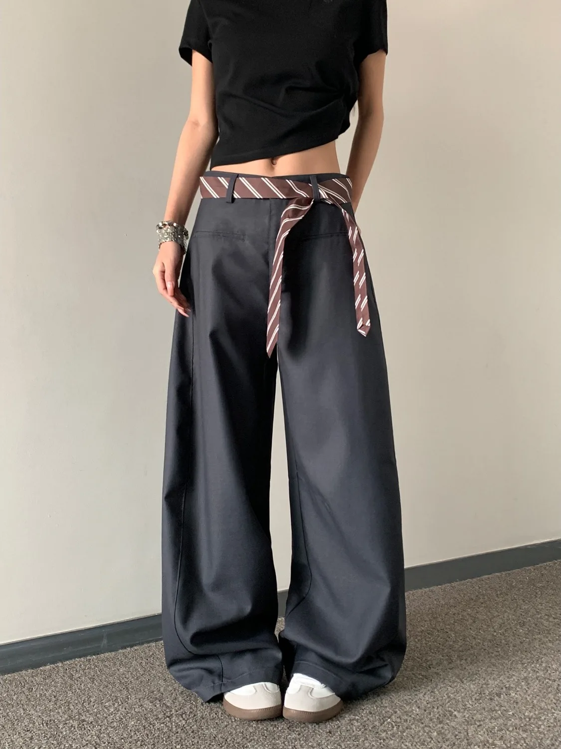 

Прямые брюки с высокой талией в американском стиле ретро для мужчин и женщин, летние свободные повседневные широкие брюки для костюма, молодежные энергетические брюки