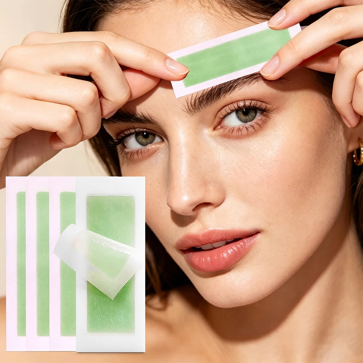60/20 Pieces of Aloe Vera Lip Hair Removal Wax Strips, Quick and Painless Hair Removal Strips, Create Smooth Skin Suitable for Underarms, Lips, Sideburns, and Fingers. Unisex, Highly Recommended Hair Removal Essential Gift.