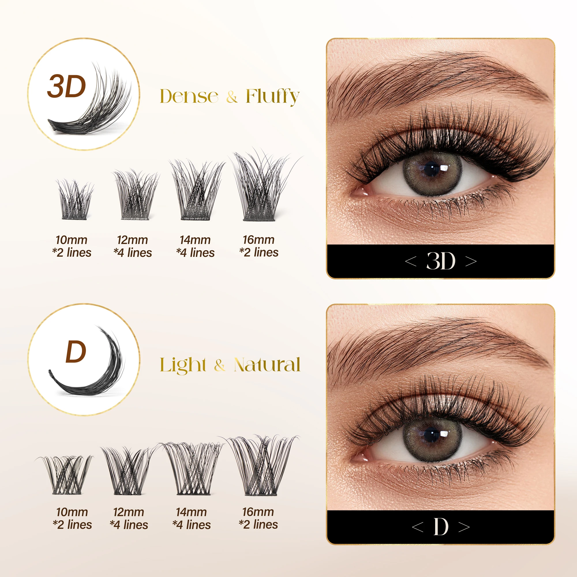 BEFER Wimpernverlängerungsset, 10–16 mm, Einzelwimpern-Cluster-Set, Bond&Seal-Entferner, Pinzette, natürliches Set für falsche Wimpern