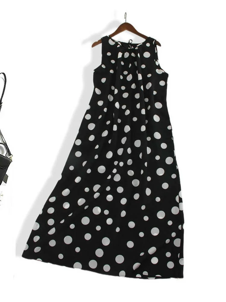 الحرير الشيفون ماكسي الدكتور المرأة Svel تنّورة ملفوفة طويلة الصيف بلا البولكا نقطة فضفاضة تناسب الحلو Sle Ci تخفيف ألف خط