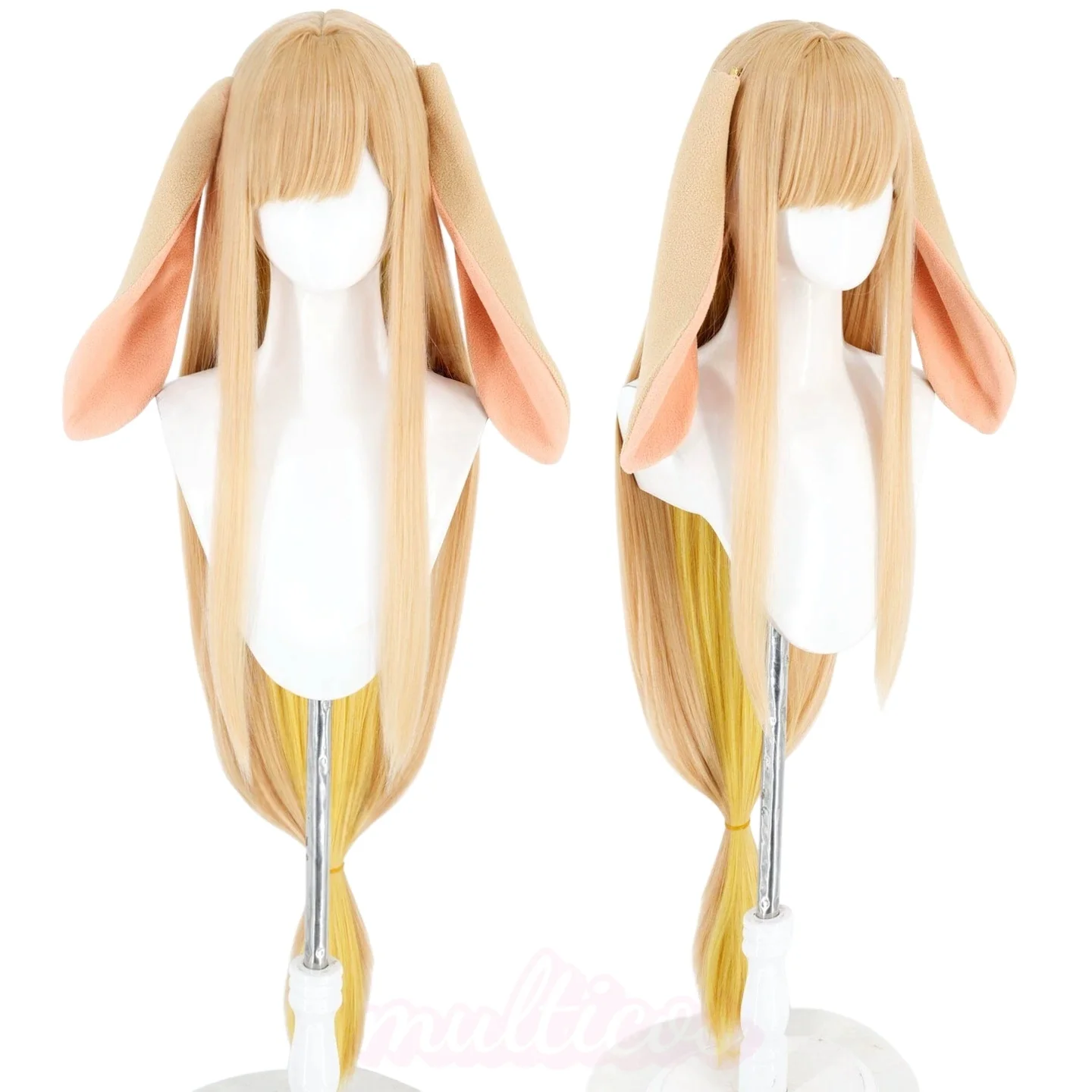 Peluca de Cosplay de Anime Cosmic Princess Kaguya, pelucas largas multicolores para Cosplay, pelucas sintéticas resistentes al calor + gorro de peluca gratis