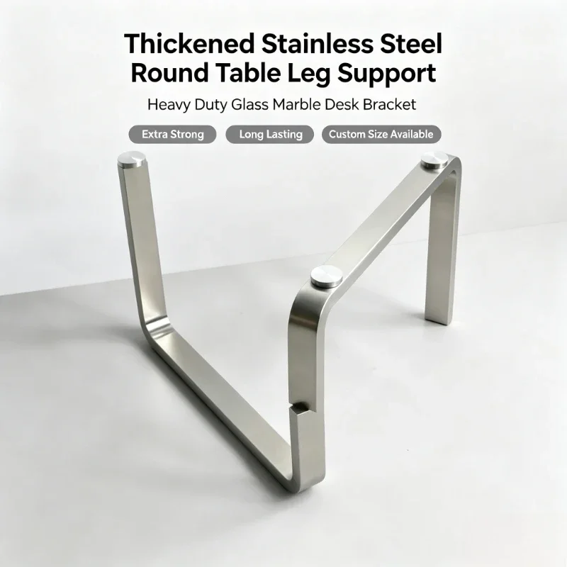 Thickened Stainless Steel Round Table Leg Support for Glass Marble Desk Heavy Duty Long Lasting Custom Size Extra Strong Max