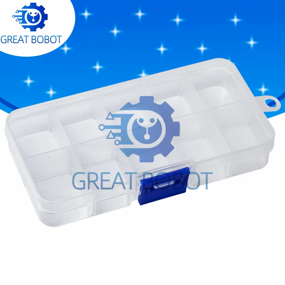 110-Grid Removable Transparent Plastic Storage Box | Organizer for Electronic Components, Jewelry & Small Parts