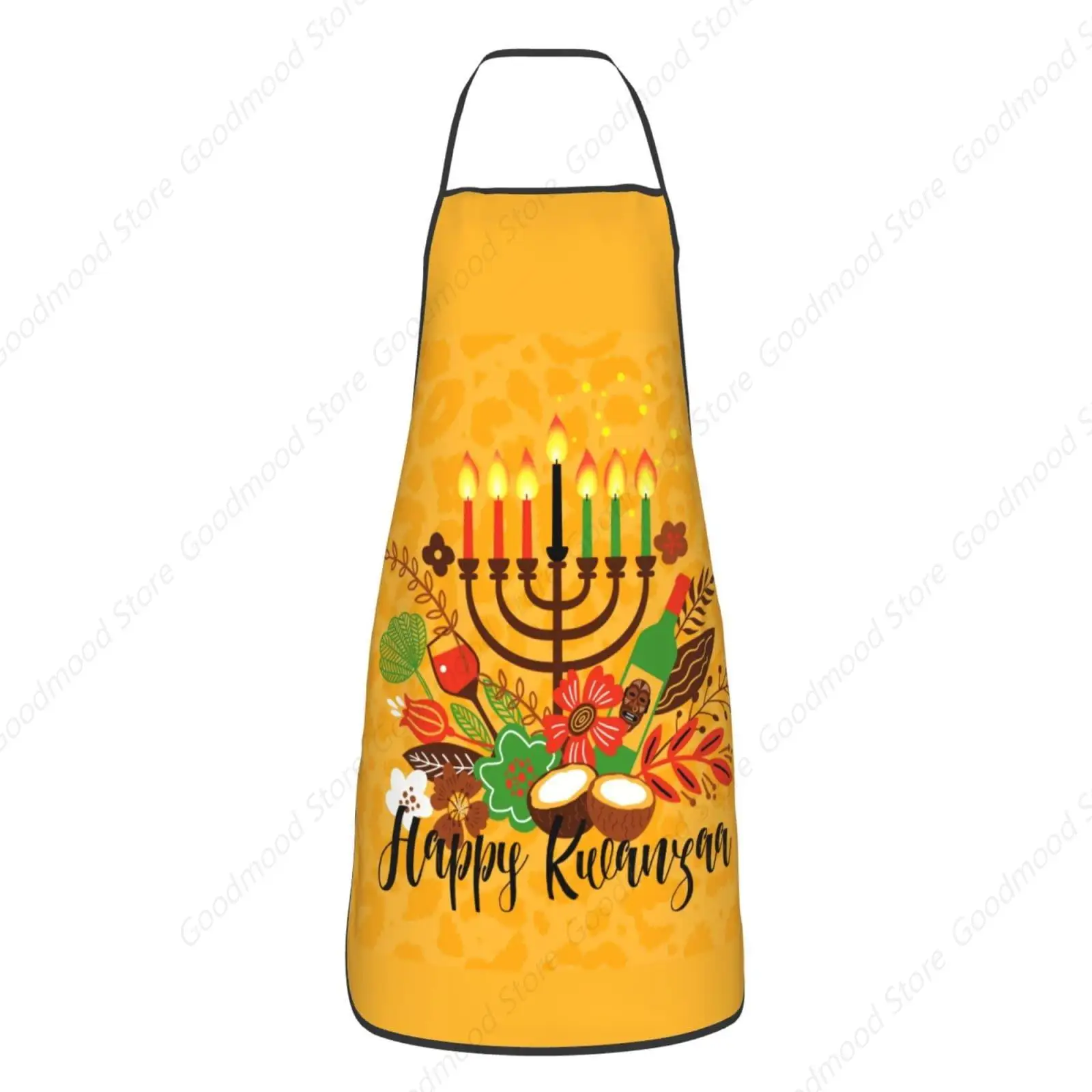 Happy Kwanzaa African Heritage Holiday Apron Adjustable Adult Chef Kitchen Bib For Cooking Baking