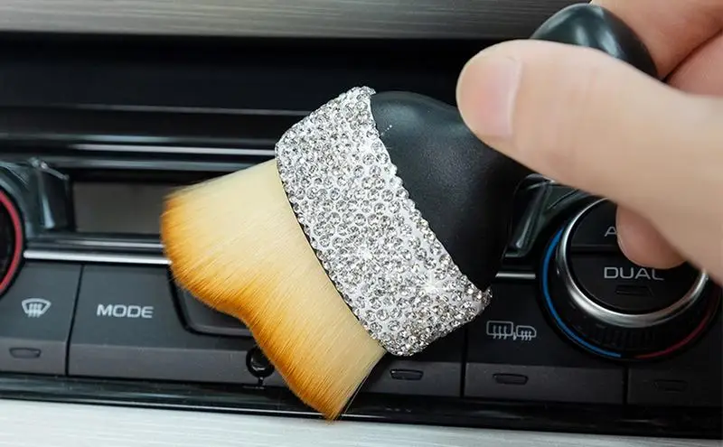 Car Interior Detailing Brush Cross Border Car Interior Diamond Encrusted Dust Removal Brush Air Conditioning Cleaning Brush