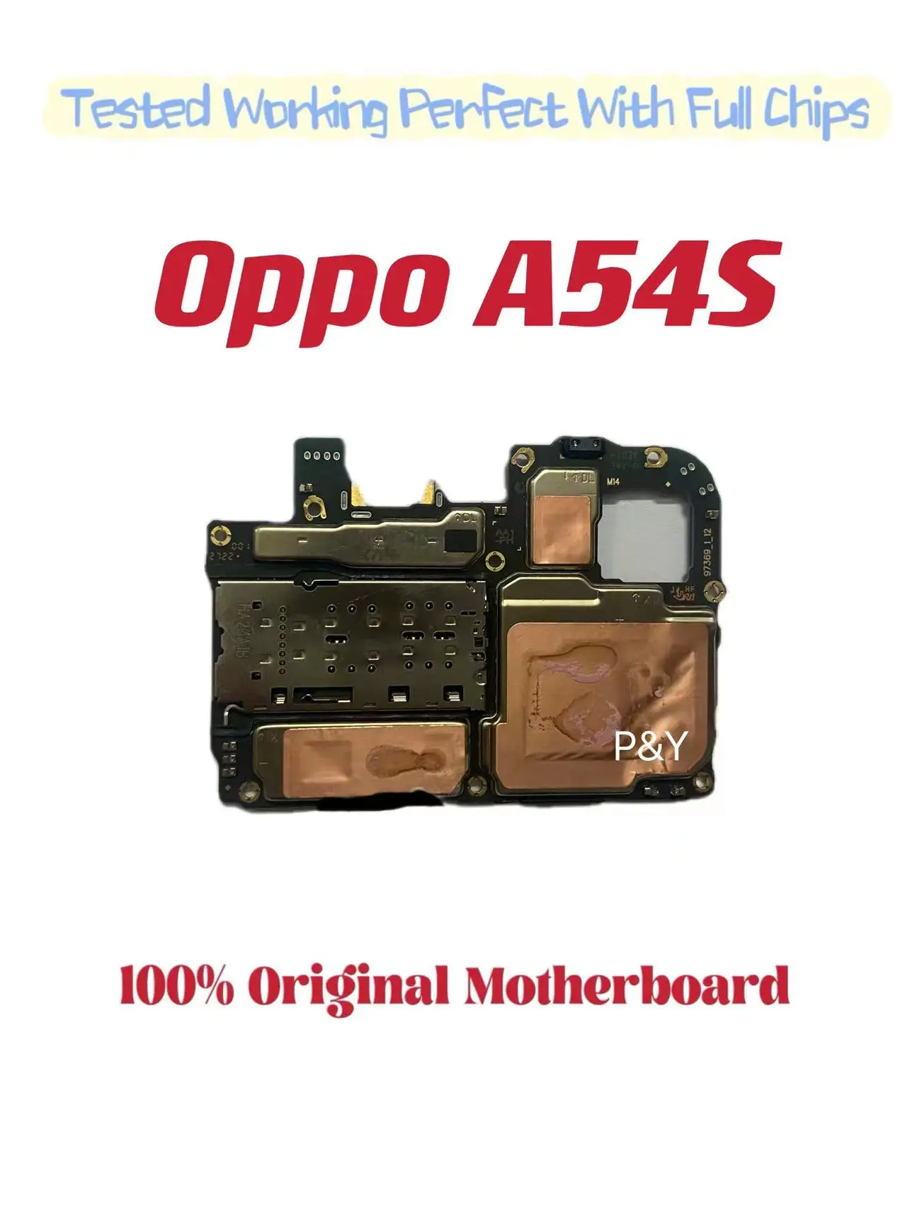 Original Unlocked Main Board For Oppo A54S  , Mainboard Motherboard with Chips Circuits, Flex Cable