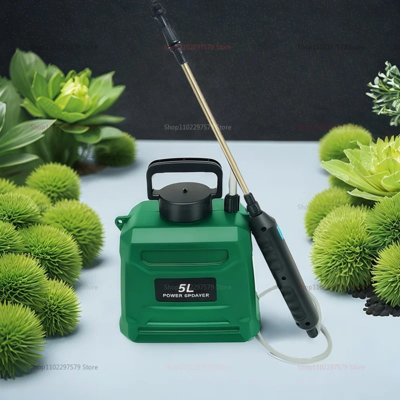 حقيبة ظهر بخاخ زراعي كهربائي سعة 5 لتر، رذاذ المبيدات لتطهير الضغط العالي لري حديقة المزرعة