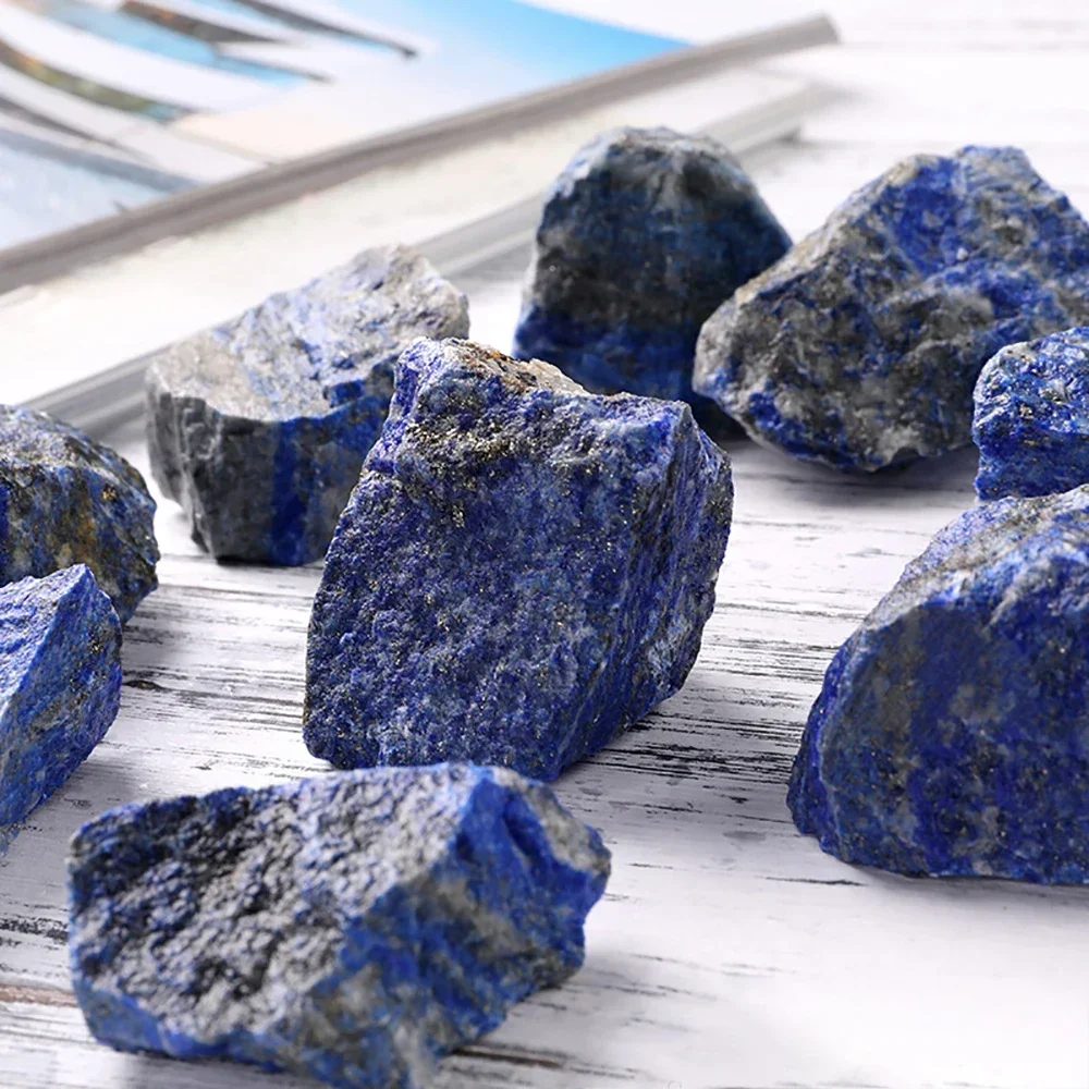 100% Natural Lapis Lazuli Stone Crystal Bule Quartz Rough Raw Ore Stone Mineral Crystal Mineral Specimens Room Tank Decoration