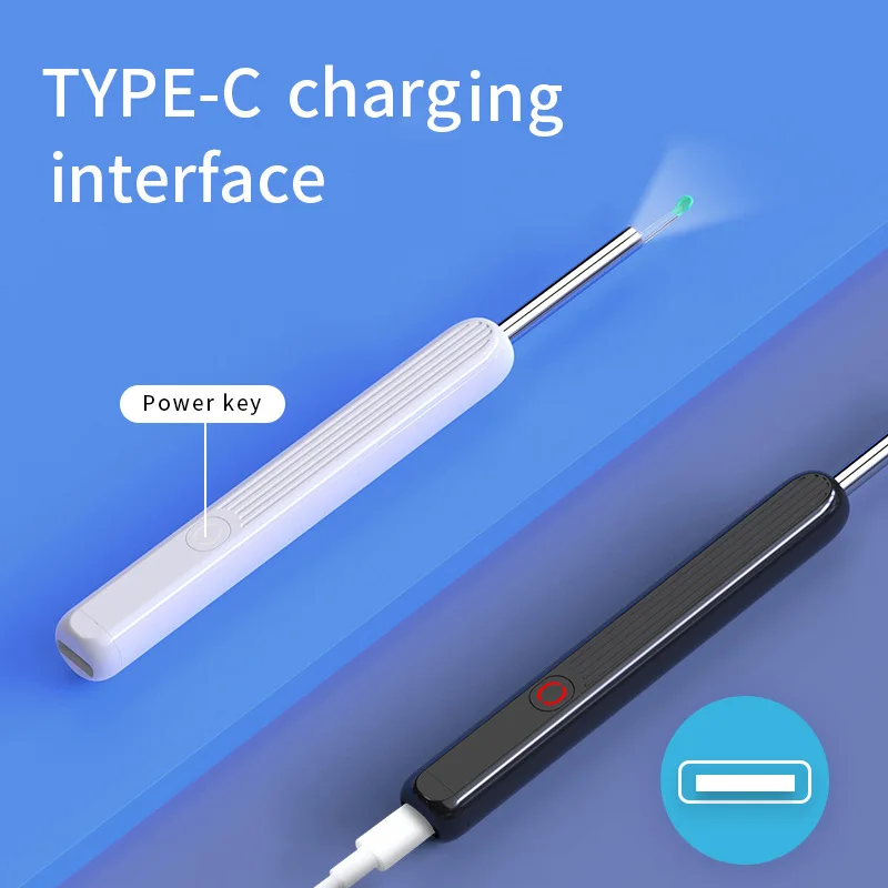 Smart Visual Ear Cleaner HD Ear Sticks Otoscope USB C Charging Endoscope Wax Removal Tool Earpick Mini Camera Health Care Set