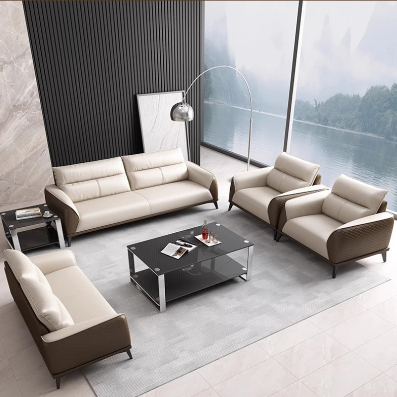 

Office Sofa Business Simple Modern Rest Area Three-person Meeting Room Reception Negotiation Coffee Table Combination Office