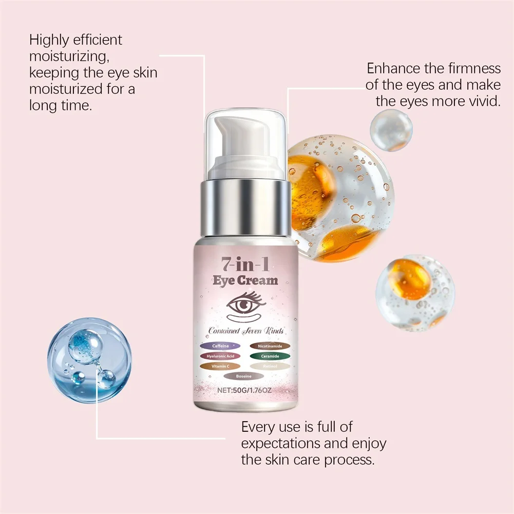 50g Anti Aging 7 In 1 Eye Cream Targets Dark Circles Puffiness Wrinkles Firming Brightening Eye Serum Skin Care Products