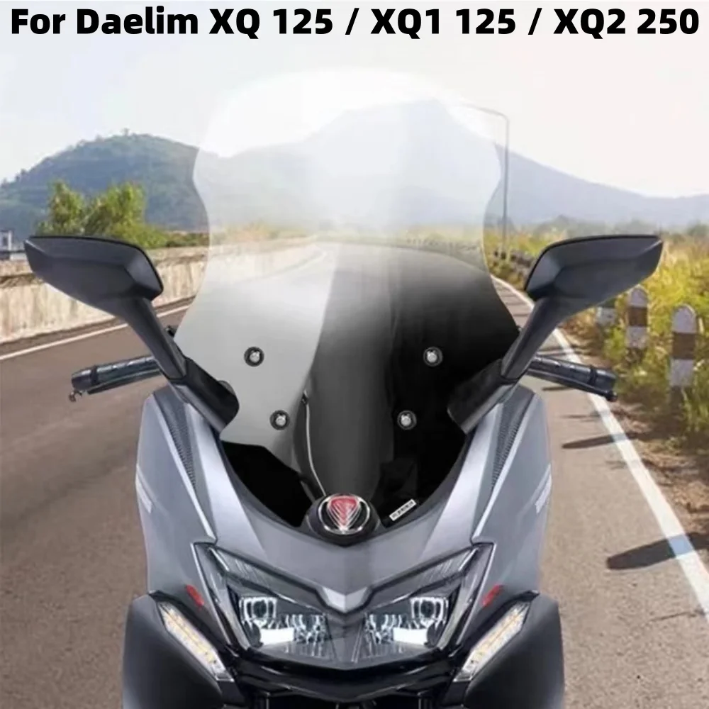 New Motorcycle For Daelim XQ 125 / XQ1 125 / XQ2 250 Heightening Windshield Windscreen Wind Screen Deflector Fit Daelim XQ1 XQ2